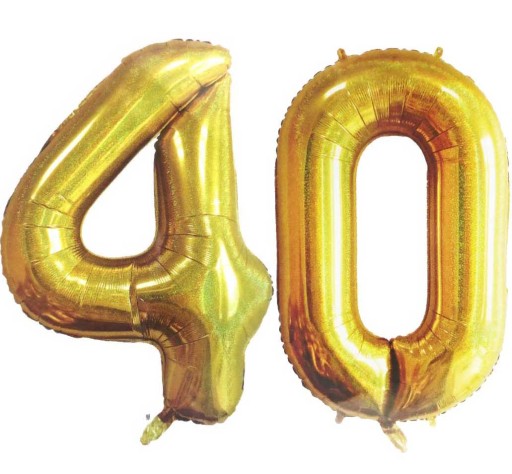 Narodeninové balóny 40 HAPPY BIRTHDAY dekorácia štyridsať party HEL 5 ks