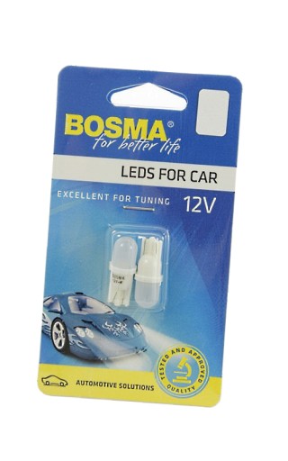 BOSMA 12V 1*LED žiarovka STANDARD T10, biela, 6000K