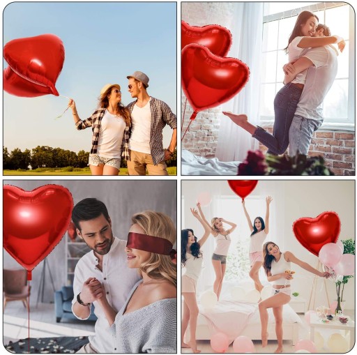 BALÓN V TVARU SRDCA, ČERVENÉ SRDCE, FÓLIA NA HÉLIU, DEKORÁCIA PRE ŽENU