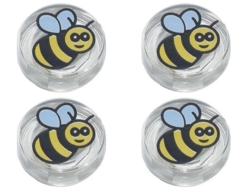 LEGO 98138pb186 1x1 dlaždice Smooth BEE 1g) 4 ks