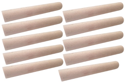 ROLEČKA fi30 L200 mm Drevená zástavka sústružená BUK, 10 kusov