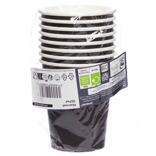 Čierne papierové poháre 237ml