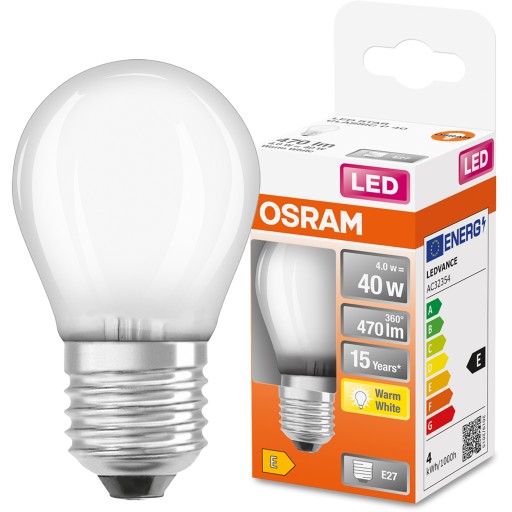 LED žiarovka SMALL BALL E27 4W = 40W 2700K OSRAM