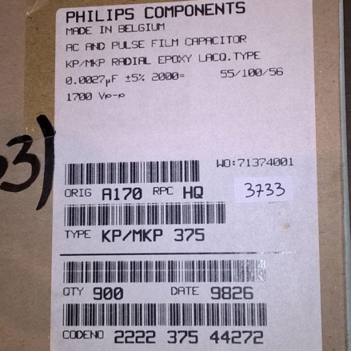 Kondenzátor Philips 2,7nF 2000V R15 5% MKP375 x2