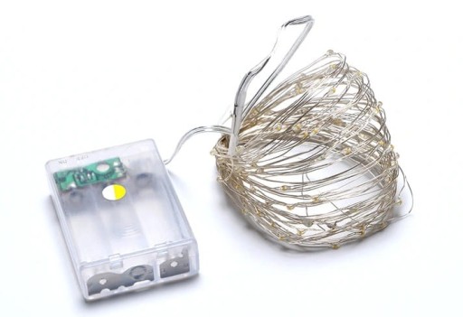Drôtené lampy 5m 50 LED svetiel na vianočný stromček AA batérie teplá biela