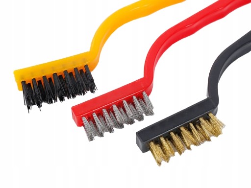 SADA DRÔTENÝCH KIEF SADA 3 TECHNICKÝCH KEFIEK OCELE MOSADZ NYLON
