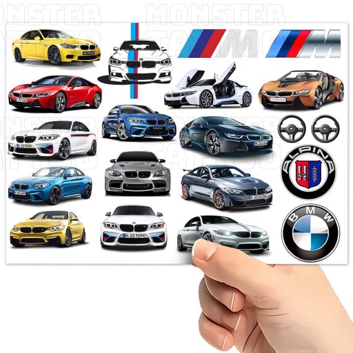 UMÝVAJÚCE DOČASNÉ TETOVANIE PRE DETI BMW ALPINA ORIGINÁLNE VZORY