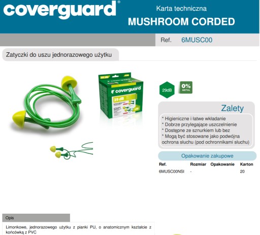 COVERGUARD MUSHROOM LINE STOP ZÁTKY 50 párov