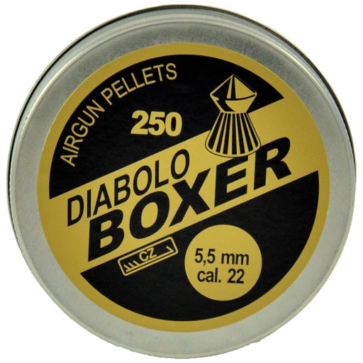 Diabolo Boxer pelety 250 ks, 5,5 mm cal.22, ostrý hrot
