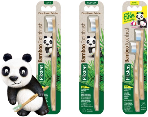 Bambusová zubná kefka PIKSTERS Bamboo MEDIUM