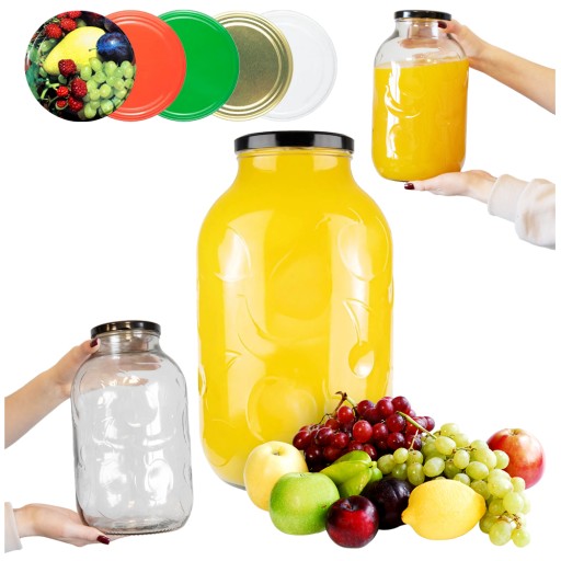 JAR SKLENENÁ JAR 5l PRÍPRAVKY LIKÉRY + viečko