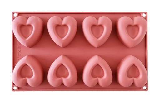 SILIKÓNOVÁ FORMA SRDCE DEZERTY MONOPORCIE VALENTÍNSKA DEKORÁCIA SRDCE 8 ks