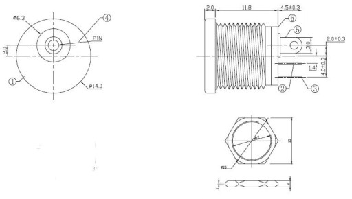 Konektor DC zásuvka 5,5 mm x 2,1 mm kruhový konektor