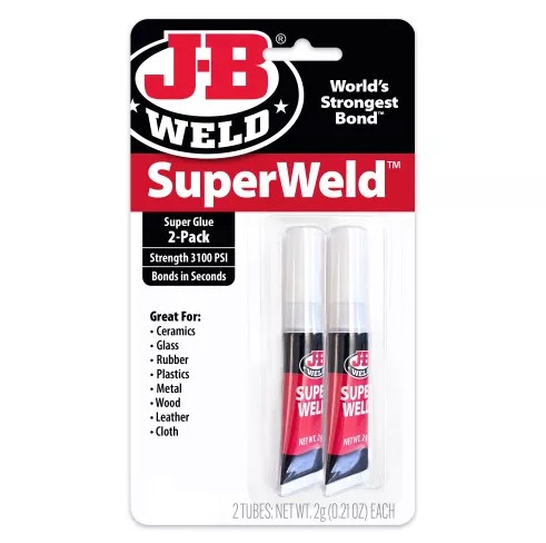 JB Weld SuperWeld Okamžité lepidlo Bezfarebné mini trubičky 2 x 2g