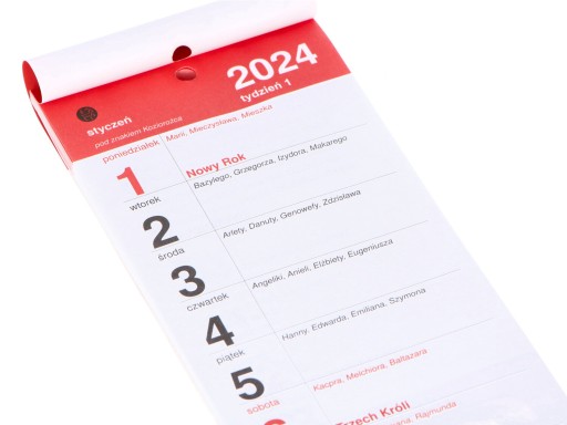 Týždenný kalendár s RECEPTY na rok 2024 ČERVENÝ NA DOMOV