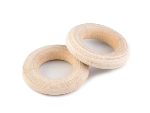 Drevený kruh 12 mm prirodzené svetlo 2 ks.
