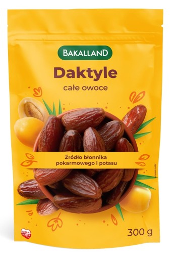 Sušené datle, celé ovocie, bez jadierok, Bakalland, 300g, veľké, PRÉMIOVÁ KVALITA