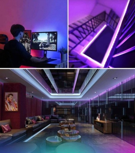 FAREBNÉ LED DO IZBY VODEODOLNÉ SMD RGB LED PÁS 5m FAREBNÉ + DIAĽKOVÉ OVLÁDANIE