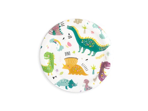 Dinosaurus narodeninové papierové taniere 18 cm 6 ks.
