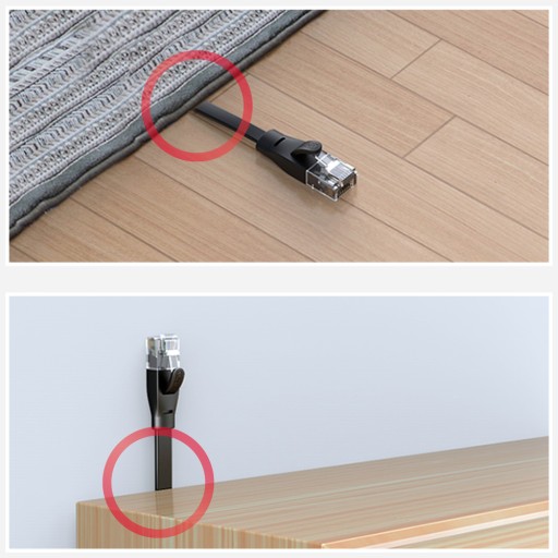 Unitek čierny plochý UTP Ethernet Cat.6 sieťový kábel 2m 1Gbps