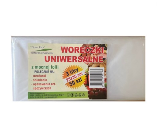 UNIVERZÁLNE VRECKÁ LDPE FÓLIOVÁ 3L 25X35 CM 50 KS