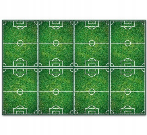 sada tanierov, pohárov, papierových slamiek, narodeninový futbal