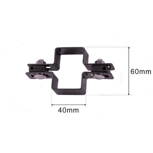 Pozinkovaná prechodová svorka pre stĺpik 60x40 mm / panel 6x4 cm Fi 5 mm