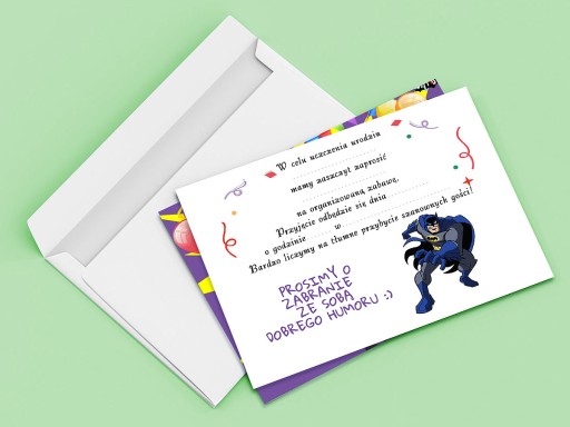 BATMANOVÁ POZVÁNKA NA NARODENINY DIEŤAŤA + OBÁLKA ZDARMA