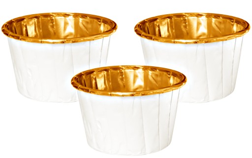 Biele a zlaté formičky na muffiny