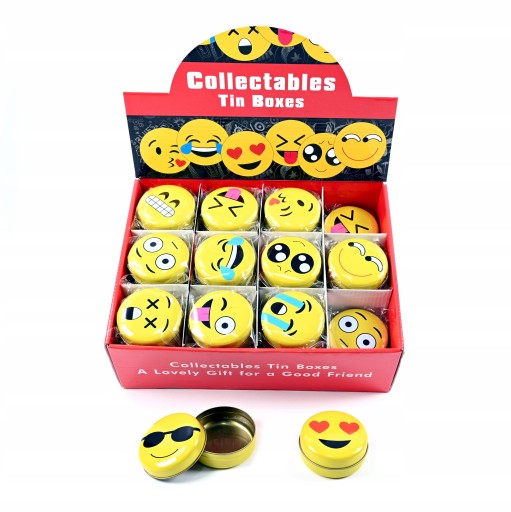 MINI KOVOVÁ KRABIČKA EMOJI MÔŽE RÔZNE VZORKY