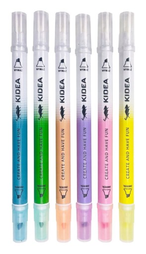 6x zmazateľné zvýrazňovače 6 KIDEA COLORS