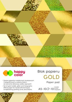 Happy Color A5 blok 10 listov ZLATÝ č
