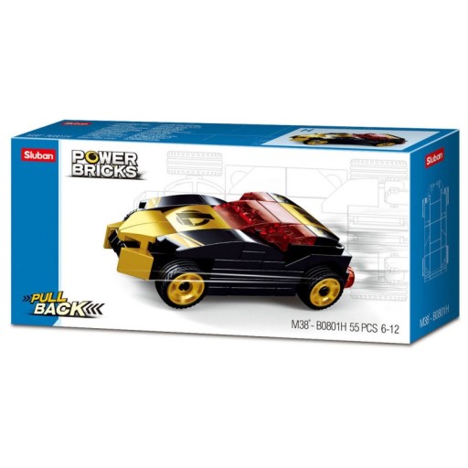 Bloky pretekárskeho auta Sluban 8 vzorov POWER BRICKS 7195