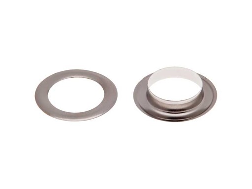 Kožené očká, kovové fi 5 mm (5/10/5), SILVER 20 set