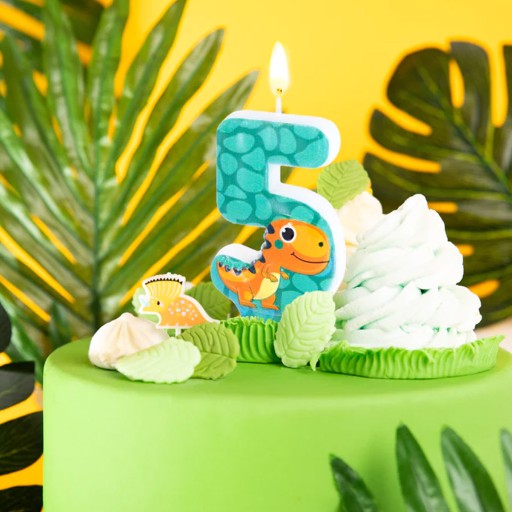 Číslo sviečky 1 - 6 dinosaurus 8 cm 1 ks.