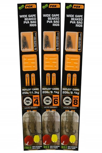 FOX Wide Gape PVA Carp Leaders veľ. 6