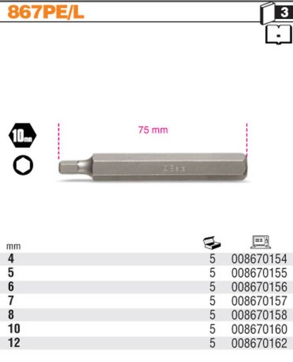 KĽÚČOVÉ KONCOVÉ BITOVÉ BITTY 10 MM IMBUS INBUS 8 BETA