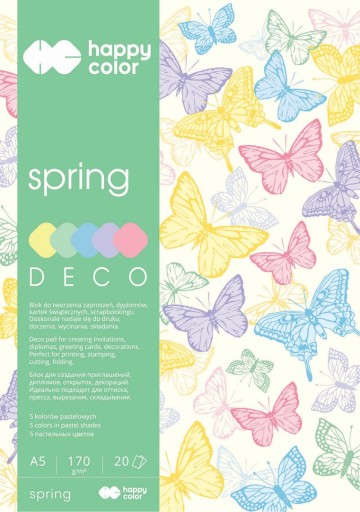 Deco Spring blok A5/20 170g Happy Color 5 farieb