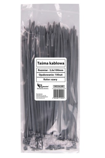 KABELOVÉ SPOJKY CLAMP TIES sťahovacie pásky na káble 3,6x100mm šedá 200 ks