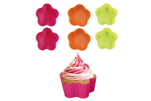 Silikónové formičky na muffiny FLOWERS 6 ks