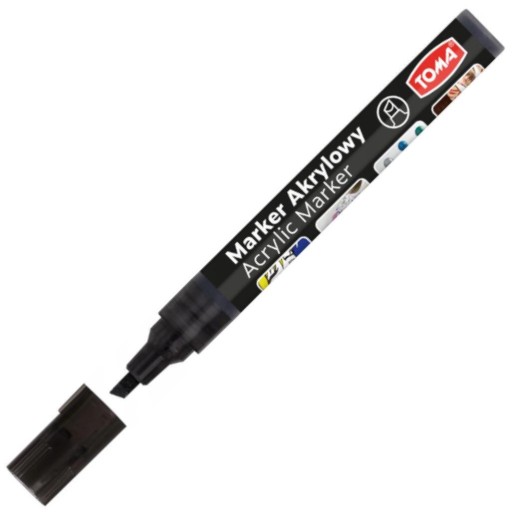 Fix s akrylovou farbou TOMA TO-403 BLACK, skosený