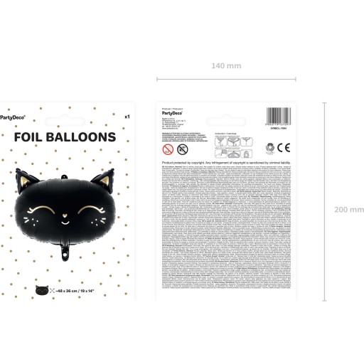 Fóliový balónik Black Kitten - 48*39 cm