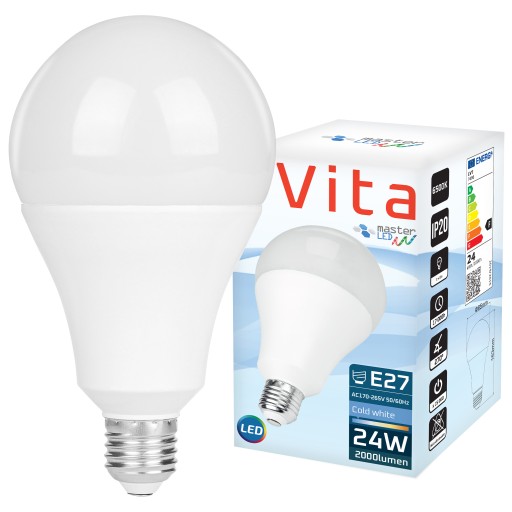 LED žiarovka SMD dióda E27 2835 24W 230V A95 biela