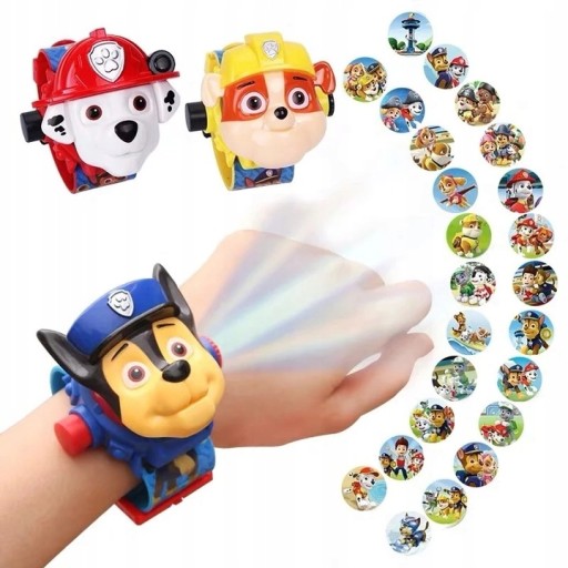 PAW PATROL RUBBLE LED 3D hodinky DIGITAL WATCH s projektorom