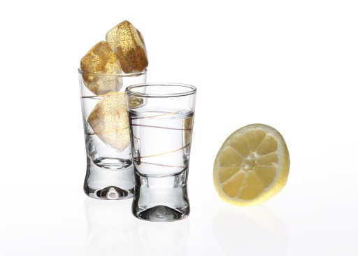 SET 6 x poháre na vodku X ZLATÁ ŠPIRÁLA, NÁDHERNÁ