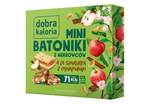 Mini kešu tyčinky jablkový koláč so škoricou Dobra Kaloria 6 ks 102g x2