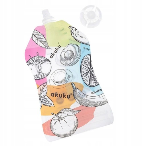 AKUKU opakovane použiteľné SACHETS tuba na jedlo 5 ks