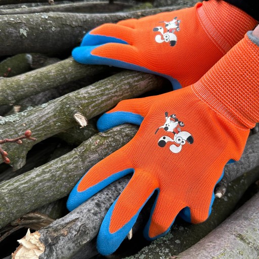 Oranžové latexové detské rukavice Bradas, veľkosť 6