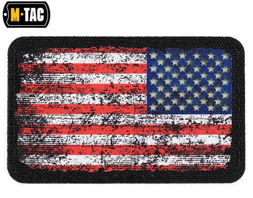 Nášivka na suchý zips USA FLAG REVERSE RETRO M-TAC čierna Fluorescenčná
