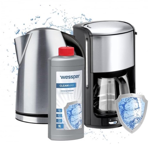 VÝKONNÝ tekutý odstraňovač vodného kameňa 1 l UNIVERZÁLNY VEĽKÝ Wessper pre kávovar - 1000 ml